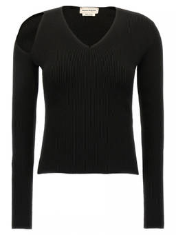 Alexander McQueen - Black Knitted V Neck Sweater