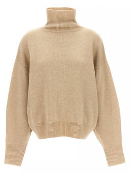 Isabel Marant - Beige Solid Turtle Neck Sweater (S)