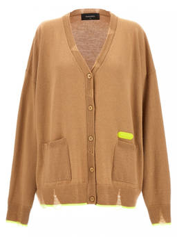 Dsquared2 - Beige Solid V Neck Cardigan