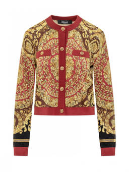Versace - Multicolour Printed Round Neck Cardigan (S)