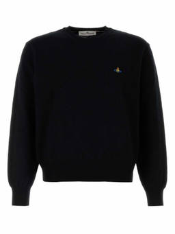 Vivienne Westwood - Black Orb-Embroidered Fine-Knit Jumper