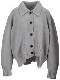 THE ATTICO - Light Grey Wool Cardigan