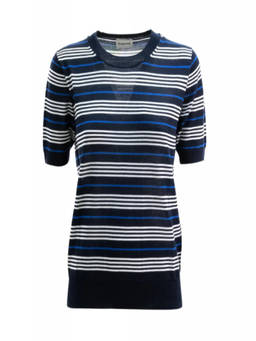 Parosh - Blue Stripes Crew Neck Sweater