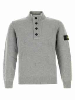 Stone Island - Grey Mock Collar Sweater