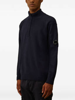 C.P. Company - Navy Blue Wool Half-Zip Sweater