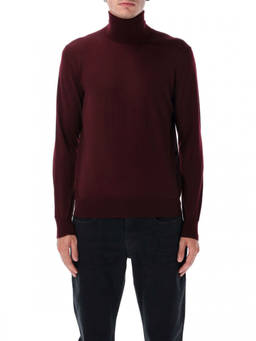 Saint Laurent - Maroon High Neck Pullover