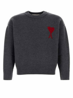 AMI Paris - Grey Crew Neck Pullover