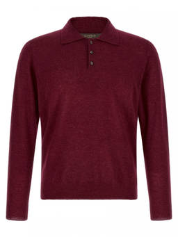 Zanone - Maroon Solid Polo Sweater