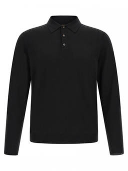 Zanone - Black Solid Polo Sweater (M)