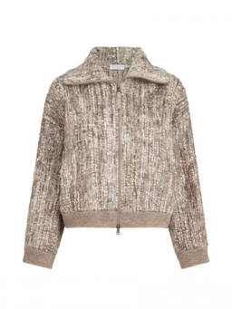 Brunello Cucinelli - Beige Textured Mock Collar Sweater