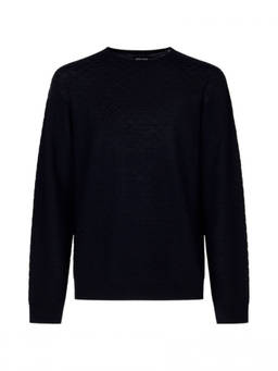 Giorgio Armani - Navy Blue Crew Neck Sweater