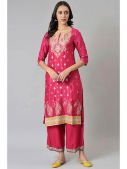 W - Pink Printed Kurta