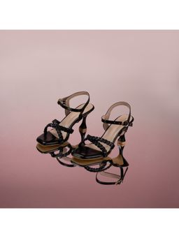 SCENTRA - Lily Solid Black Sandals