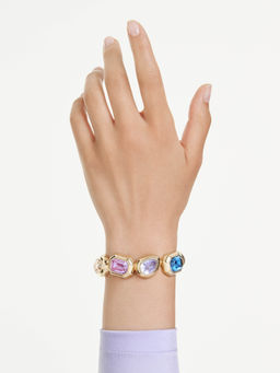SWAROVSKI - Gema Crystals Mixed Cuts Multi-Color 18K Gold Finish Cuff