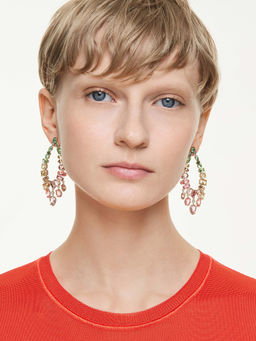 SWAROVSKI - Gema Mixed Cuts Chandelier Multi-Color 18K Gold Drop Earrings