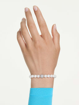 SWAROVSKI - Matrix Crystal Pearl White Rhodium Plated Bracelet