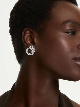 SWAROVSKI - Sublima drop earrings, Octagon cut, Green, 18K gold finish