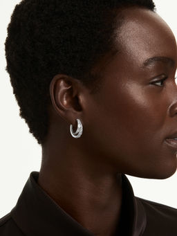 SWAROVSKI - Vienna Mixed Cuts White Rhodium Plated Hoop Earrings