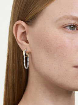 SWAROVSKI - Hyperbola Round Cut White Mixed Metal Drop Earrings
