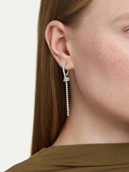 SWAROVSKI - Hyperbola Round Cut Knot White Mixed Metal Finish Drop Earrings