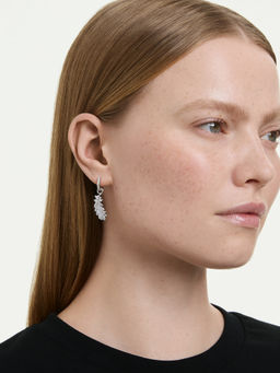 SWAROVSKI - Vienna Mixed Cuts Feather White Rhodium Plated Drop Earrings