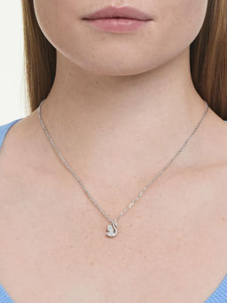 SWAROVSKI - Swan Mixed Cuts Swan White Rhodium Plated Necklace