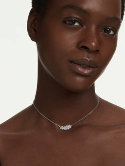 SWAROVSKI - Chroma pendant, Pear cut, Blue, 18K gold finish