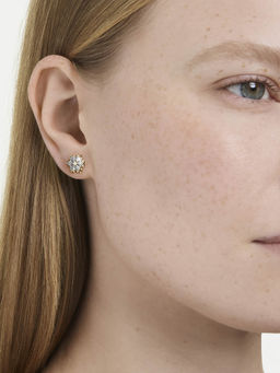 SWAROVSKI - Magic Mixed Cuts Snowflake White 18K Gold Finish Stud Earrings