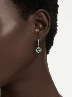 SWAROVSKI - Una Angelic Mixed Cuts Green Rhodium Plated Drop Earrings