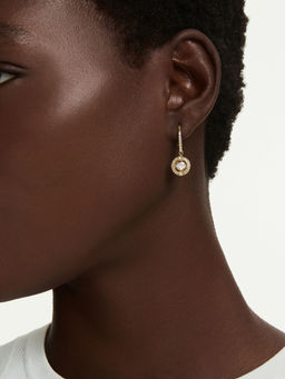 SWAROVSKI - Una Angelic Round Cut White 18K Gold Finish Drop Earrings
