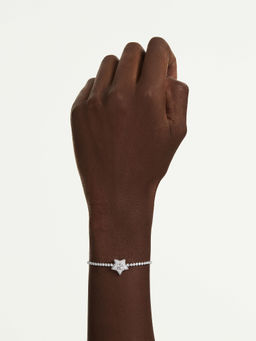 SWAROVSKI - Imber bracelet, Round cut, Blue, 18K gold finish