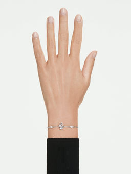 SWAROVSKI - Swan Mixed Cuts Swan White Rhodium Plated Bracelet