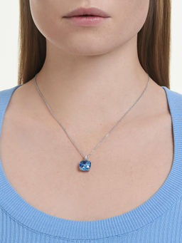 SWAROVSKI - Millenia Cushion Cut Blue Rhodium Plated Necklace