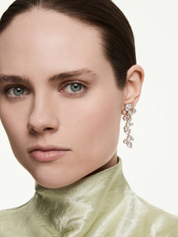 SWAROVSKI - Constella Round Cut White 18K Rose Gold Drop Earrings