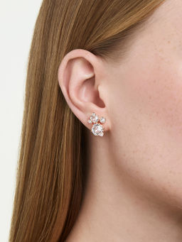 SWAROVSKI - Constella Round Cut White 18K Rose Gold Finish Stud Earrings