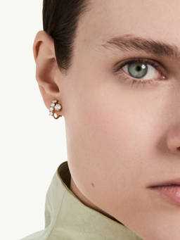 SWAROVSKI - Matrix Round Cut White 18K Rose Gold Finish Clip Hoop Earrings