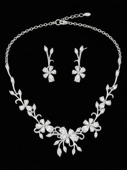 Priaansha Creations - Blossoming Romance Crystal Jewellery Set