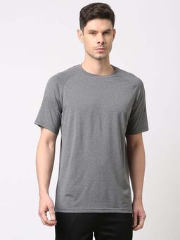 ASICS - Men Grey Crew Neck Half Sleeves T-shirt
