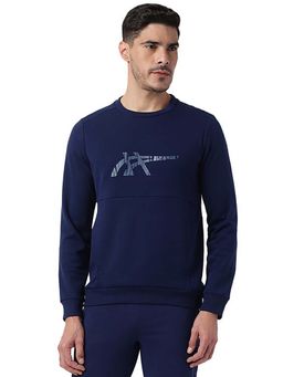 ASICS - Men Navy Blue Graphic Pocket Sweatshirt