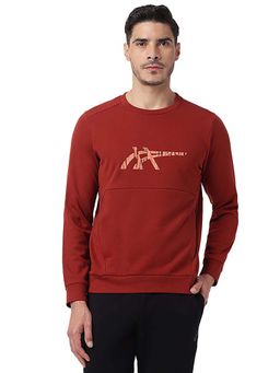 ASICS - Men Red Graphic Pocket Sweatshirt