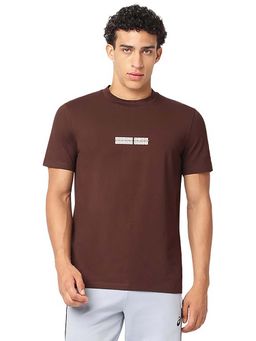 ASICS - Men Crew Neck Brown Typography T-shirt