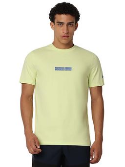 ASICS - Men Crew Neck Yellow Typography T-shirt