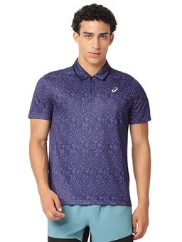 ASICS - Men Purple Printed Polo T-shirt