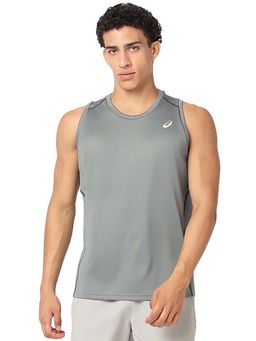 ASICS - Men Grey Curved Seam Sleeveless Tank