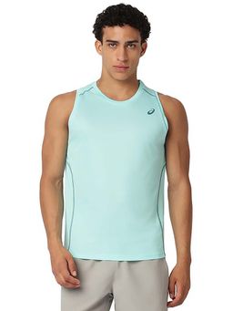 ASICS - Men Blue Curved Seam Sleeveless Tank