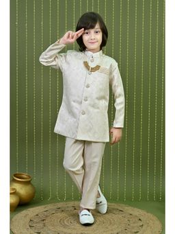Ahhaaaa - Boys Jacquard with Zari Sherwani Pant and Mala