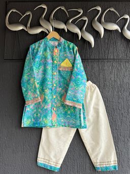 The Little Tales - Multi-Color Printed Kurta and Pyjama