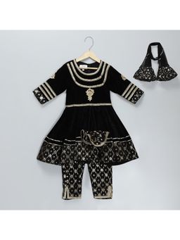 The Little Tales - Black Anarkali Pant with Dupatta