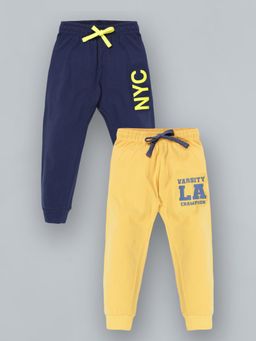 PLUM TREE - Boys Multi-Color Solid Jogger (Pack Of 2)