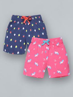 PLUM TREE - Girls All Over Unicorn Printed Shorts (Pack Of 2)